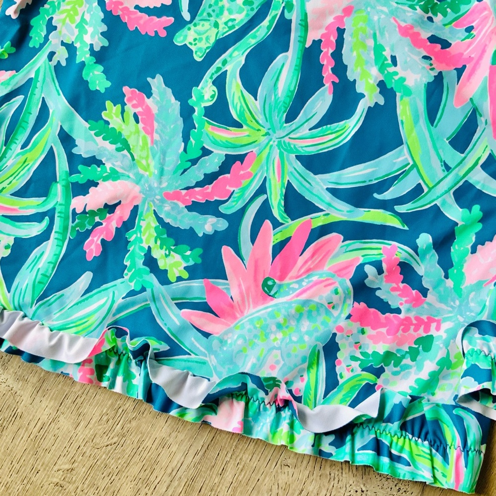Lilly Pulitzer LS Tropical Swim Top Girls 14 - Picture 5 of 7